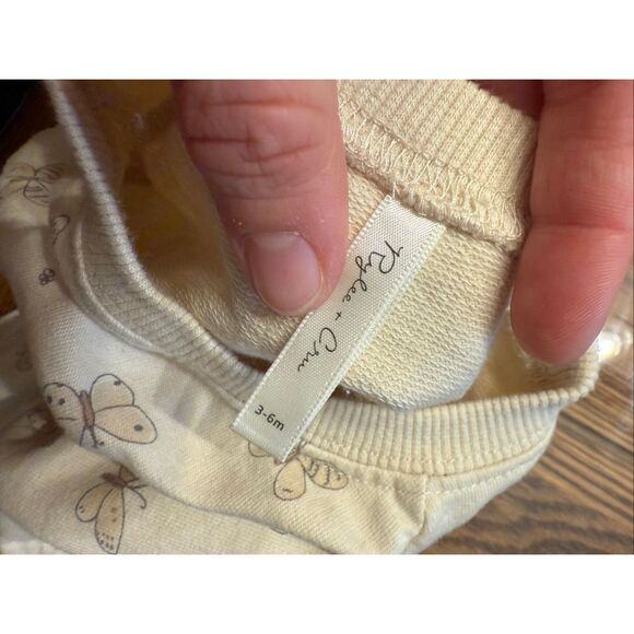 Rylee & Cru Beige Butterfly Raglan Short Sleeve Crew Neck Dress Size 3-6 Months - Picture 5 of 7